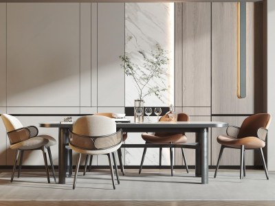 现代餐厅3D模型下载